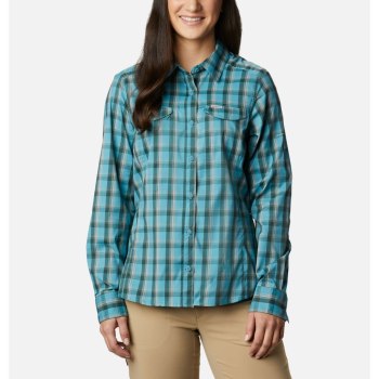 Columbia Silver Ridge Lite Plaid Long Sleeve, Camisa Azules Para Mujer | 478603-PJD